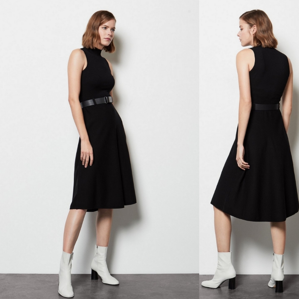 KAREN MILLEN Belted Midi Knit Dress